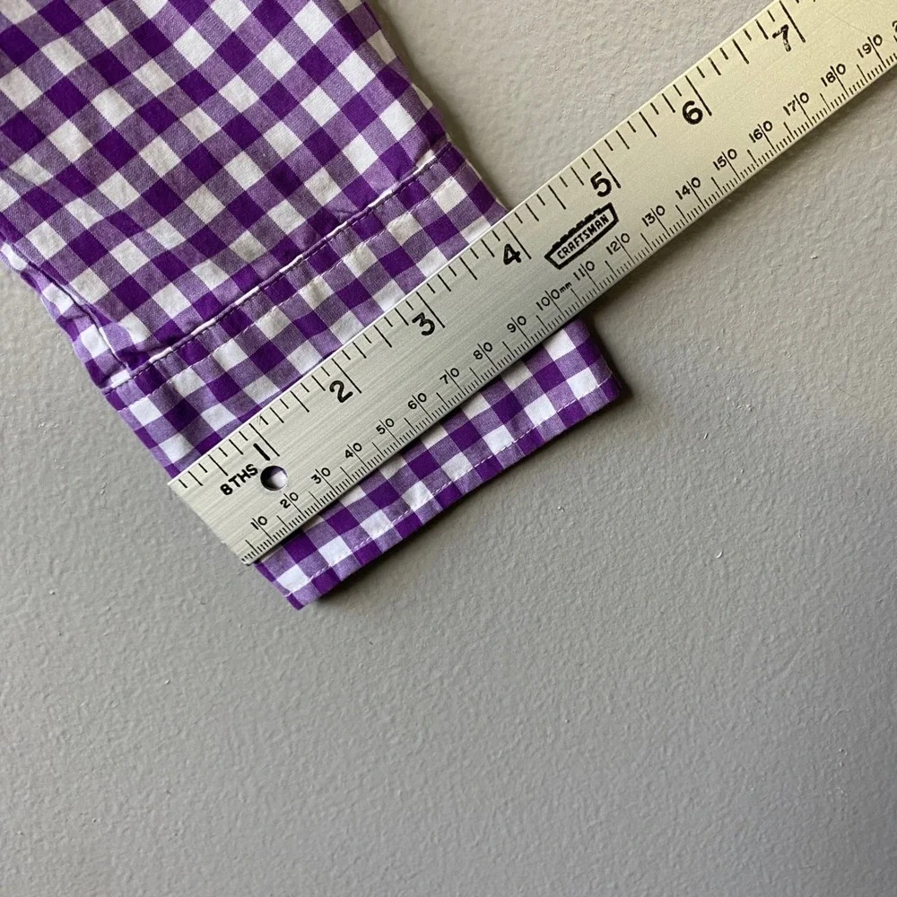J.Crew The Perfect Shirt Womens Purple Gingham Check Button Down Long Sleeve M - Picture 10 of 11